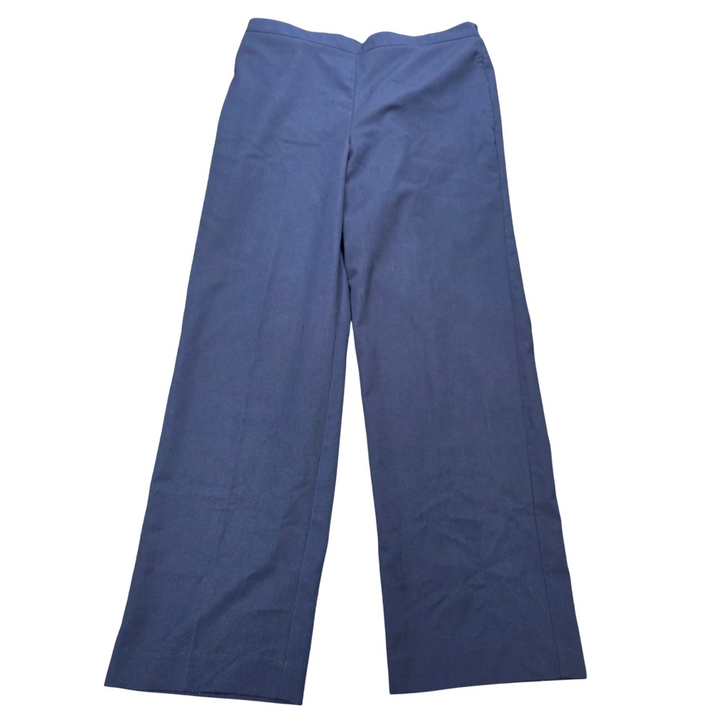 Alfred Dunner Pull On Pants Women's Size 12 Navy Blue Elastic Back Straight Leg